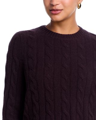 100% Cashmere Cable Knit Crewneck Sweater - Exclusive