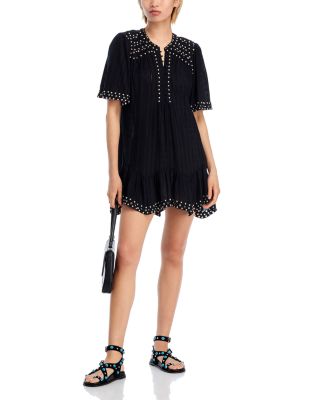 Studded Pintuck Mini Dress - Exclusive