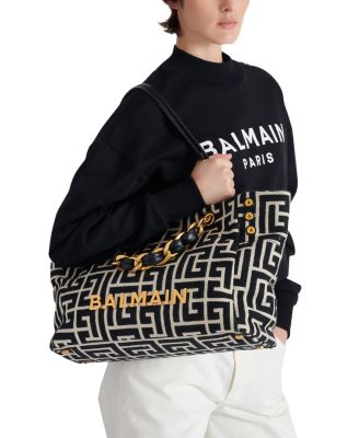 1945 Soft Pb-Monogrammed Jacquard Canvas Tote Bag