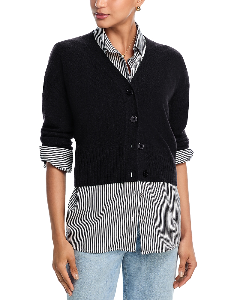 Aqua 100% Cashmere V Neck Cardigan - Exclusive