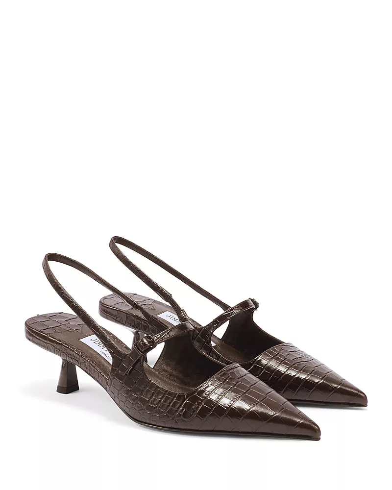 Jimmy Choo Women's Didi 45 Embossed Slingback Pumps