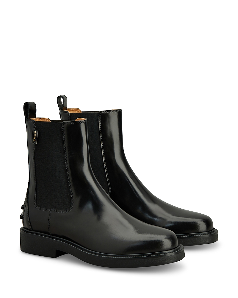 Tod's Elastic-panel Leather Chelsea Boots In Black