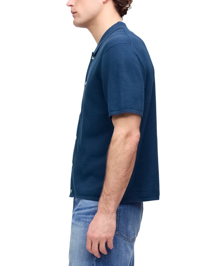 Tuck Stitch Regular Fit Polo Sweater
