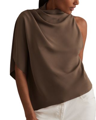 REISS - Elle One Shoulder Drape Top