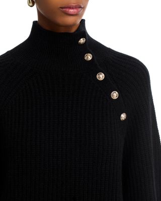 100% Cashmere Button Raglan Sleeve Sweater - Exclusive