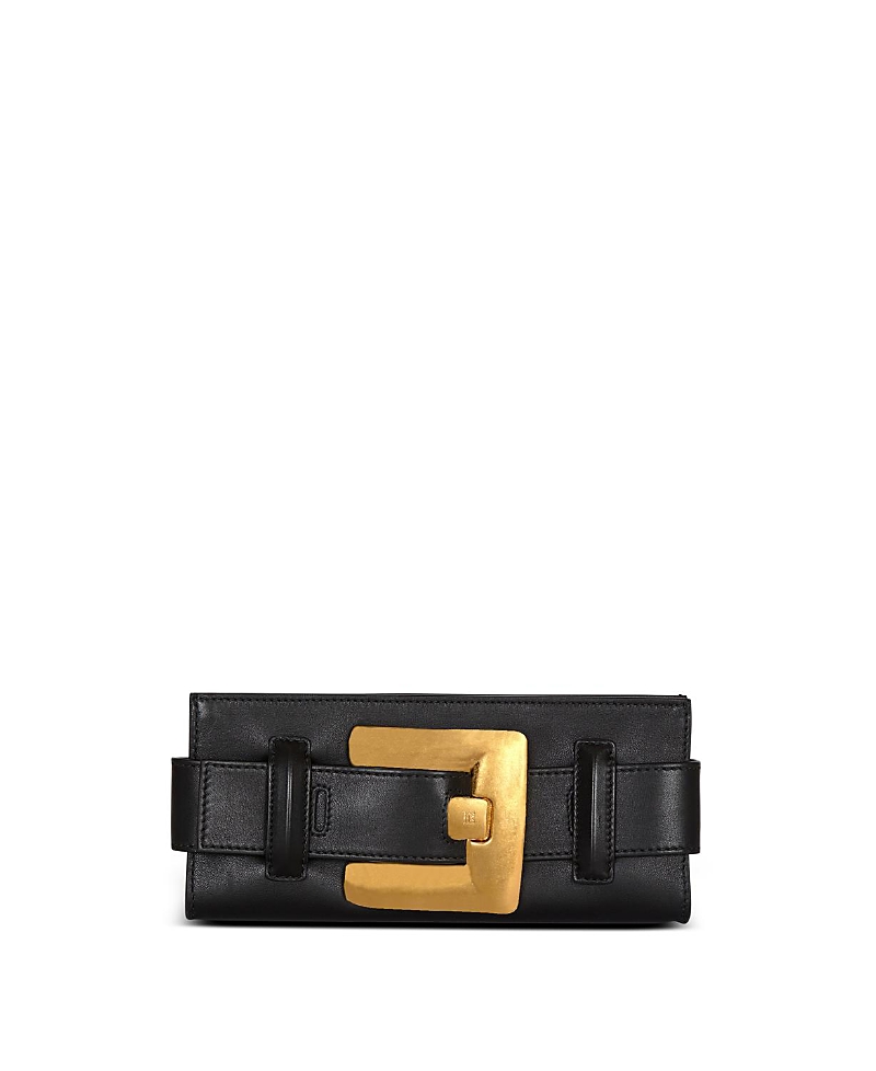 Balmain Anthem Calfskin Leather Clutch
