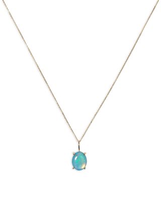 WWAKE - 14K Yellow Gold Oval Solo Charm Necklace, 16"