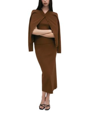 Ribbed Button Front Cardigan