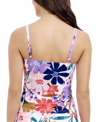 Melody Printed Sweetheart Twist Front Tankini
