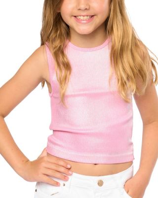  Girls' Metallic Paint Ribbed Sleeveless Top - Big Kid