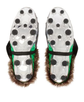 Men's Half Time Faux Fur Lined Mules with Technical Fabrics