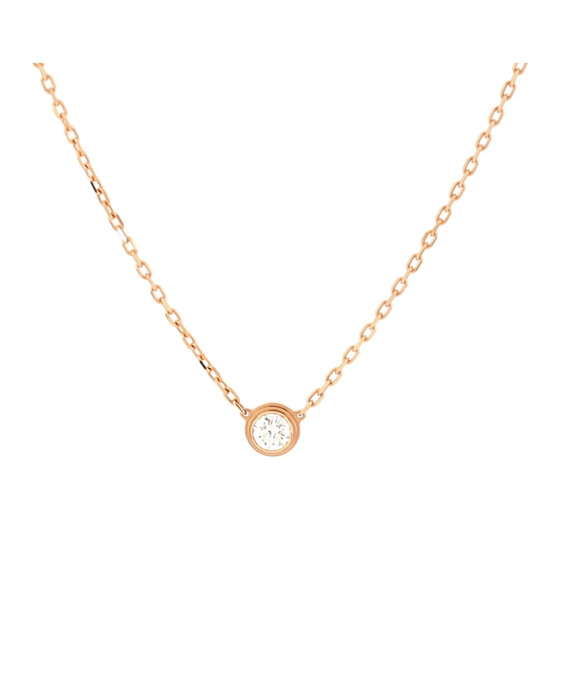 Pre-owned Pre-owned Cartier Cartier Large Cartier D'amour Pendant Necklace 18k Rose Gold With Diamond