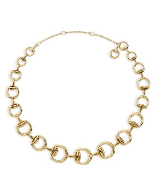 18K Yellow Gold Horsebit Gradient Short Necklace, 13"