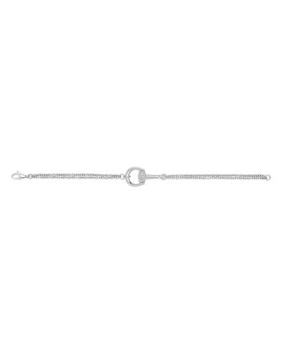 18K White Gold Diamond Horsebit Bracelet