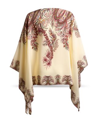 Silk Printed Asymmetric Sleeve Blouse