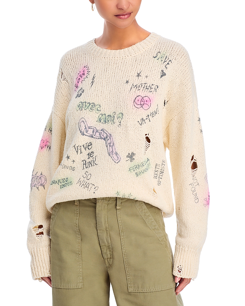 Mother The Biggie Jumper Sweater In Neutral