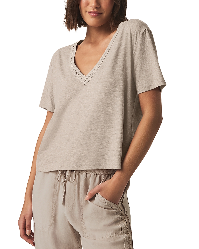 Splendid Dawn Crochet Trim Tee