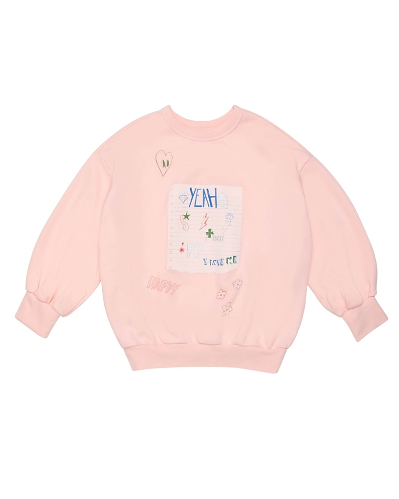 Shop The Sunday Collective Girls' Organic Weekend Sweatshirt In Double Bubble - Little Kid, Big Kid