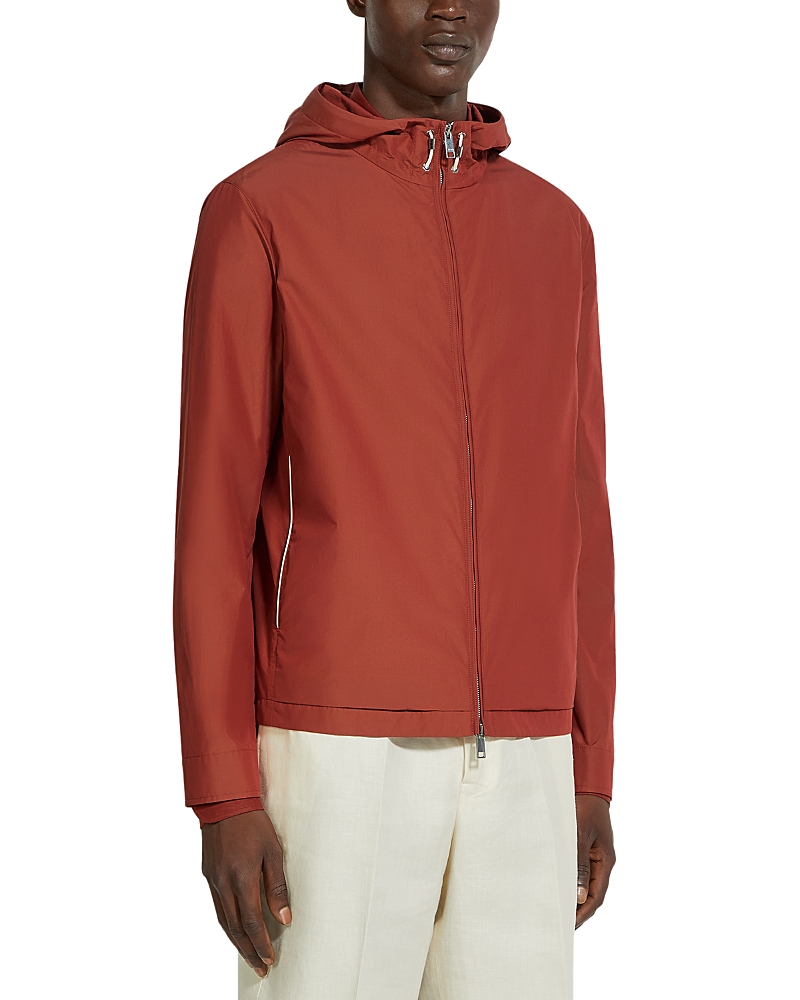 Zegna Nylon And Cotton Blouson Jacket In Brown