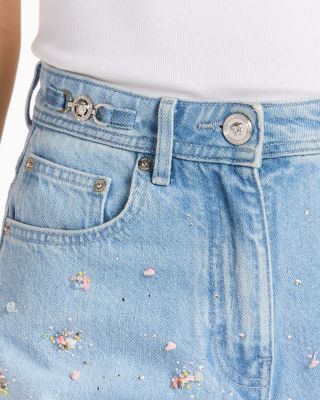Embroidery Stone Jeans in Light Blue
