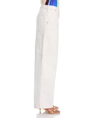 Rae Mid Rise Loose Fit Jeans in White 