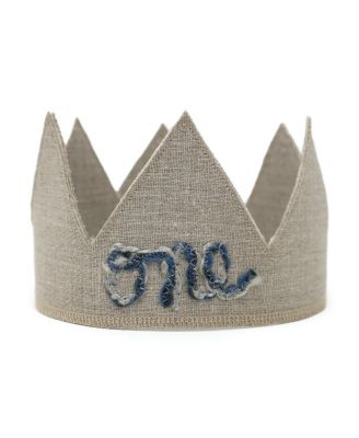 Girls' Linen Crown - "one" Yarn Embroidered - Baby