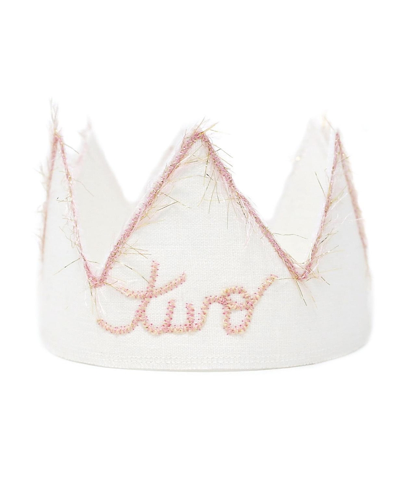 Oh Baby ! Girls' Linen Crown - One Embroidered - Baby
