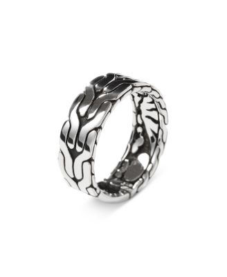 Sterling Silver Carved Chain Band Ring