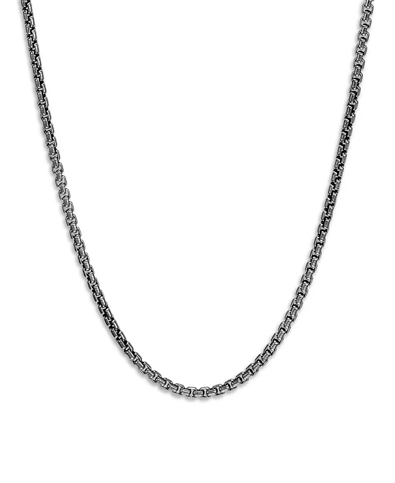 John Hardy Sterling Silver with Satin Matte Black Rhodium Classic Chain Necklace, 26