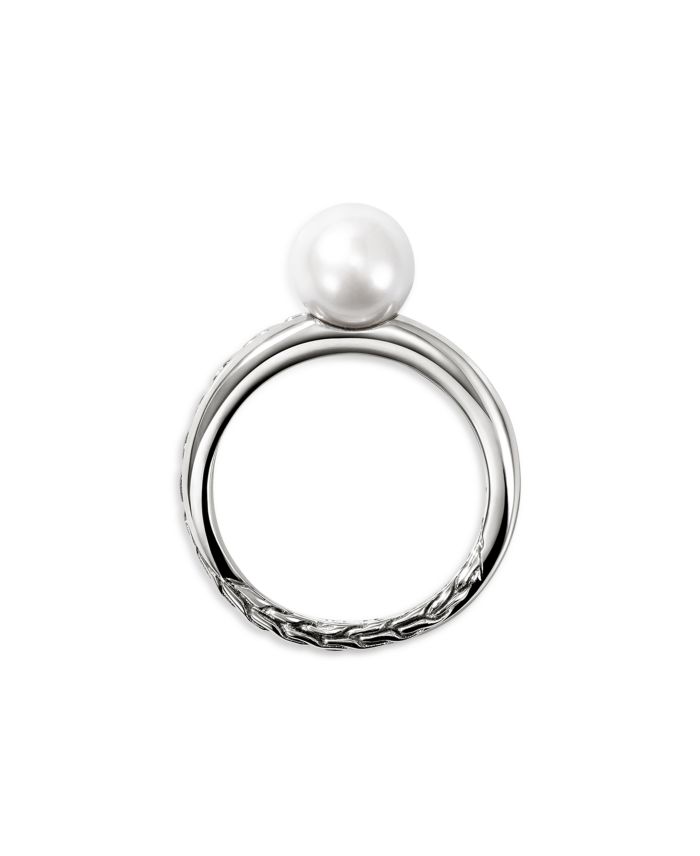 Sterling Silver JH Essentials Cultured Freshwater Pearl Crossover Statement Ring