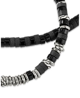  Sterling Silver Heishi Gemstone Necklace, 22"