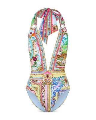 Plunge Halter One Piece Swimsuit