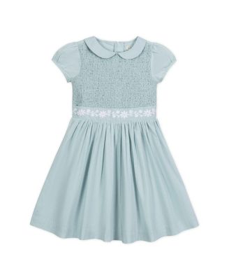Hope & Henry - Hope &amp; Henry Baby Girls&#039; Puff Sleeve Smocked Party Dress with Peter Pan Collar - Baby