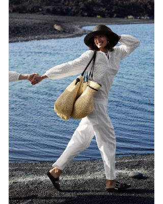 Linen Barrel Leg Trousers