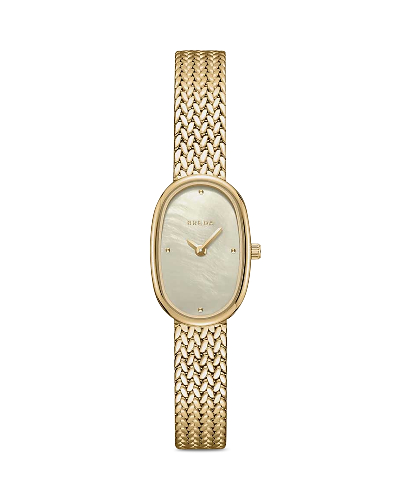 Breda Jane Tethered Mesh Strap Watch, 18mm In Gold