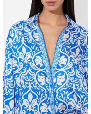 Kiva Printed Oversized Pajama Shirt