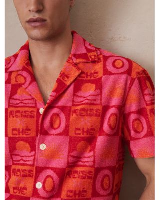 CHE Saura Towelling Sunset Jacquard Print Cuban Shir