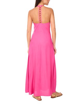 Halter Beaded Back Maxi Dress