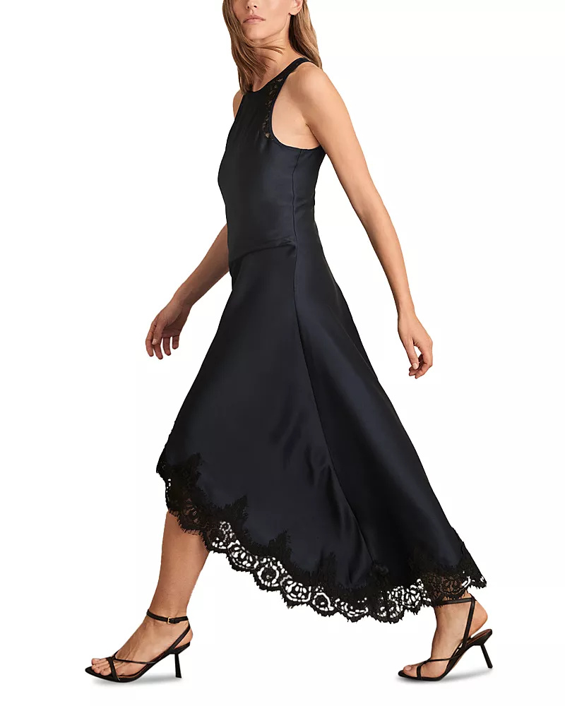 Reiss Anais Draped Lace Dress