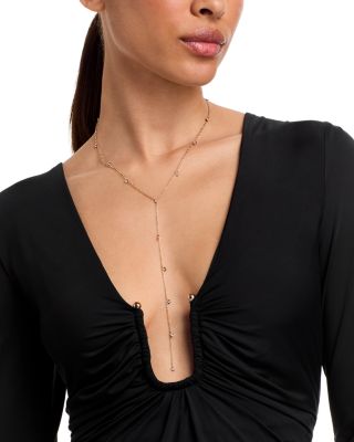 Diamond Lariat Necklace in 14K Yellow Gold, 0.56 tcw