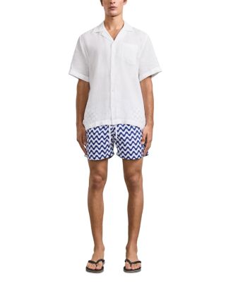 Copacabana Wavy Stripe Classic Fit Swim Trunks