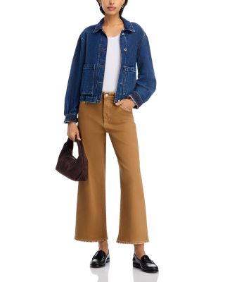 Getty High Rise Wide Leg Cropped Jeans in Tradewind