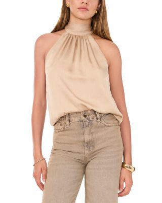 High Neck Tie Neck Blouse 