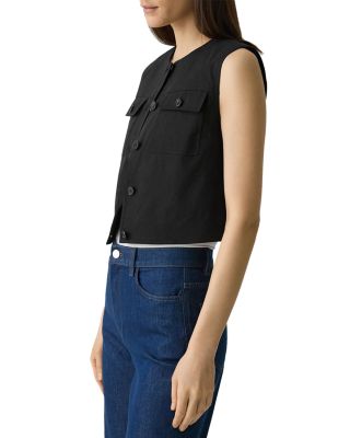 Fitted Sleeveless Linen Vest