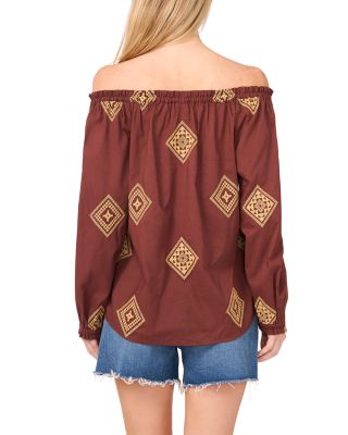 Button Up Off-the-Shoulder Top