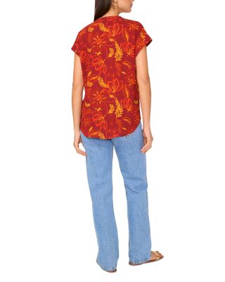 V Neck Front Placket Blouse