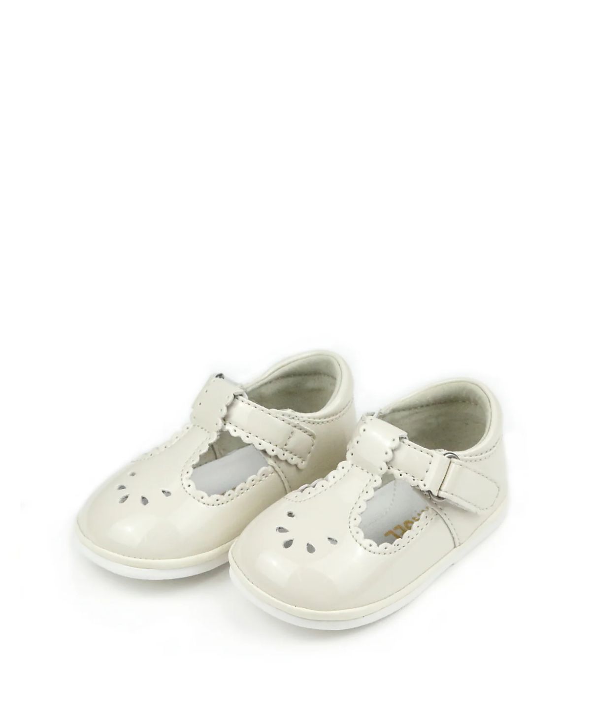 L'Amour Shoes Girls' Angel Dottie Scalloped T-Strap Mary Jane - Baby, Toddler