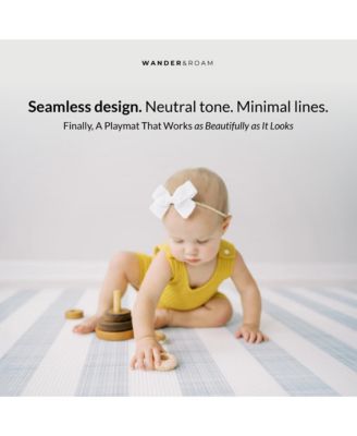  Reversible Baby PlayMat - Emerson Ikat + Jack Stripe Design – Soft, Non-Toxic Foam – Waterproof, Easy to Clean