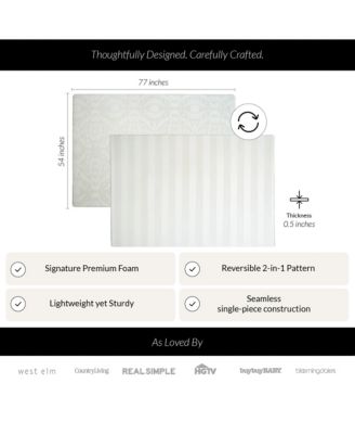  Reversible Baby PlayMat - Emerson Ikat + Jack Stripe Design – Soft, Non-Toxic Foam – Waterproof, Easy to Clean