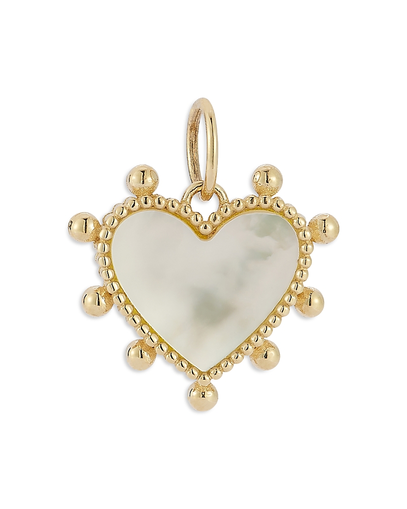 Bloomingdale's Fine Collection Mother Of Pearl Heart Pendant In 14k Yellow Gold